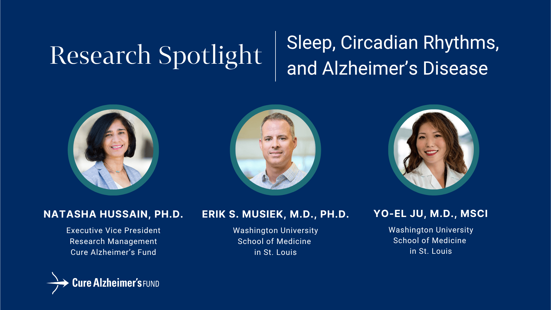 Watch: Sleep, Circadian Rhythms, and Alzheimer’s Disease Webinar with Drs. Erik Musiek and Yo-El Ju, moderated by Natasha Hussain