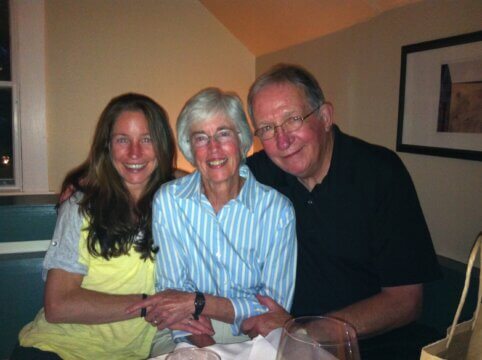 Jess with her parents, Carol and Dick Caley